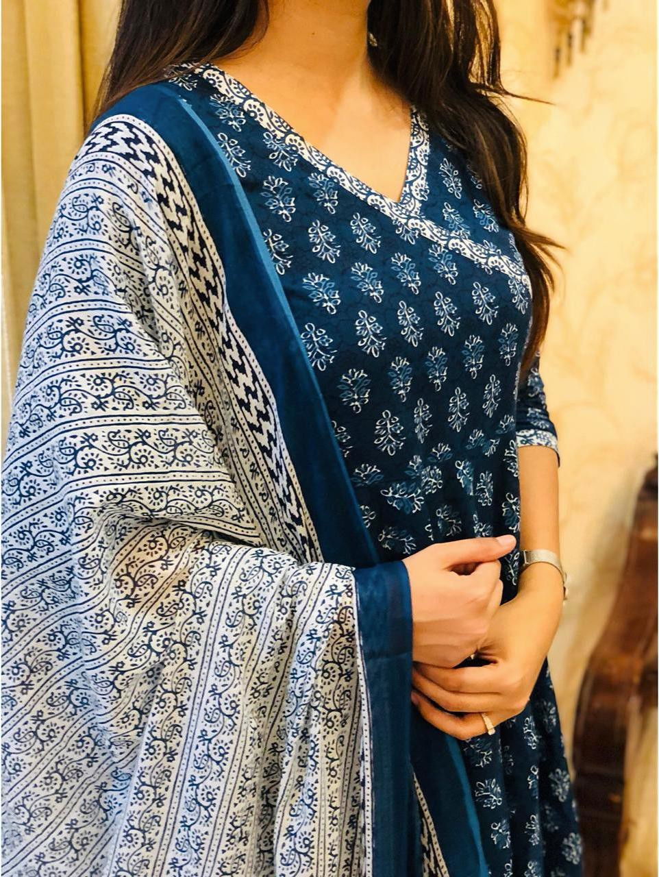 MS Rayon Printed Anarkali Kurti With Bottom Dupatta Wholesale Market in Surat With Price